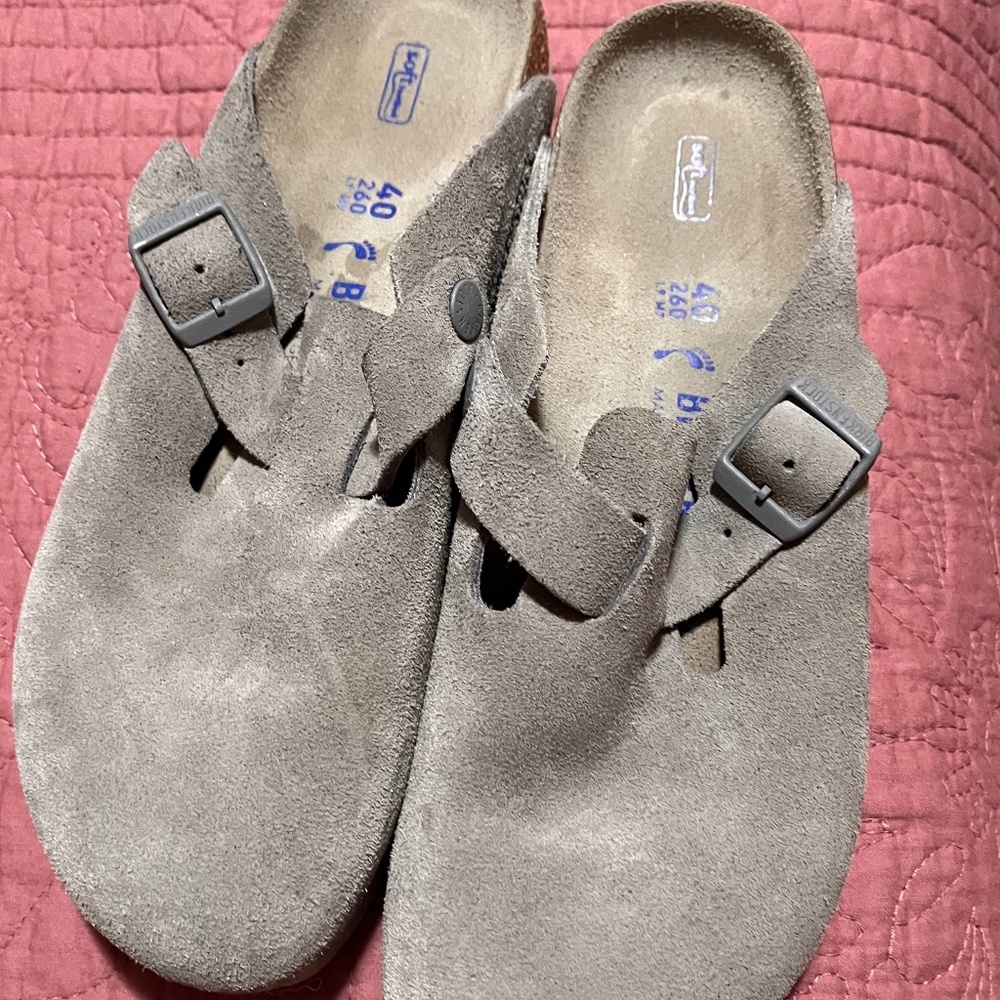 Birkenstock Boston soft footbed Stone Coin 40 Narrow like new